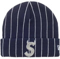 Supreme S logo Navy/White Stripe Beanie