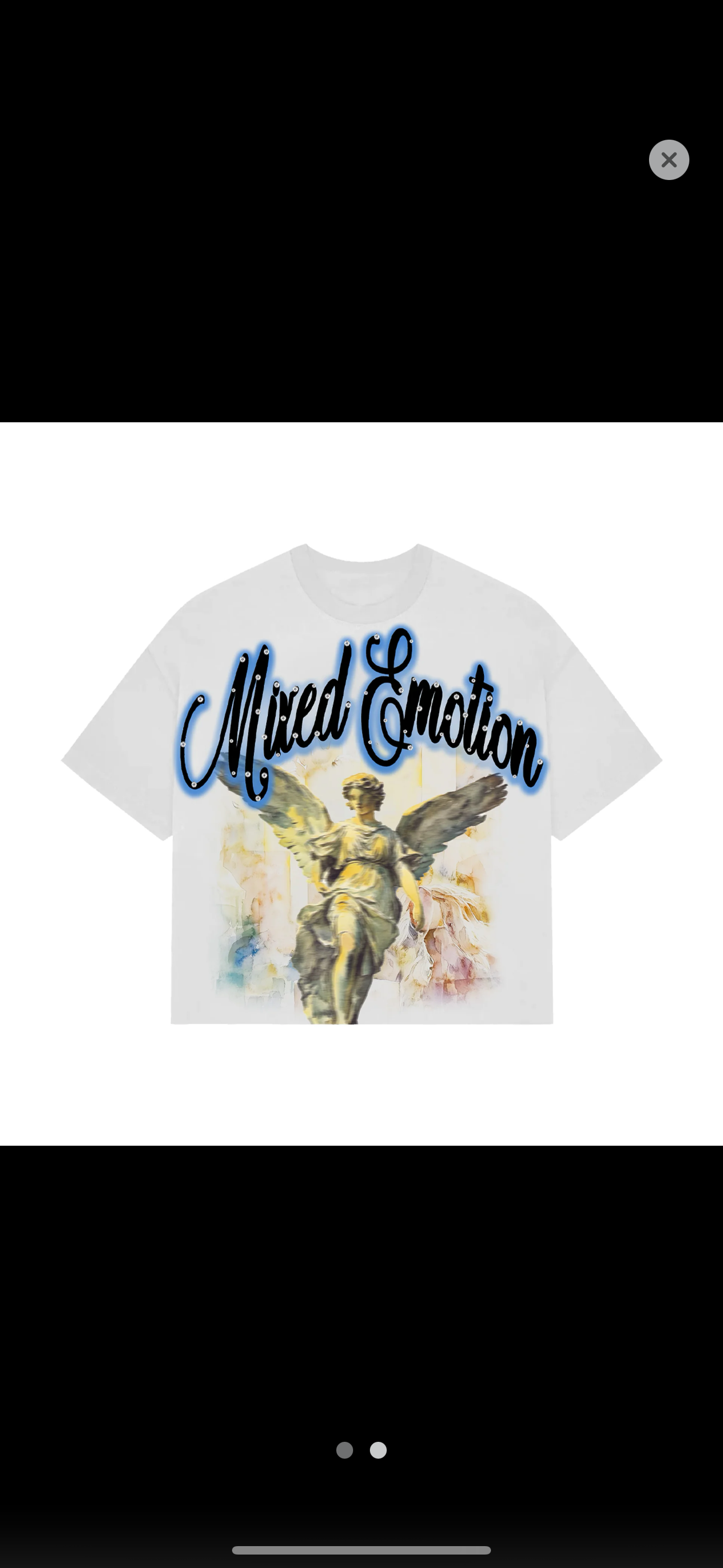 Mixed Emotions Rhinestone Tee (White/Blue)