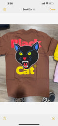 Supreme tee black cat brown