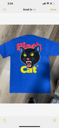 Supreme tee black cat blue