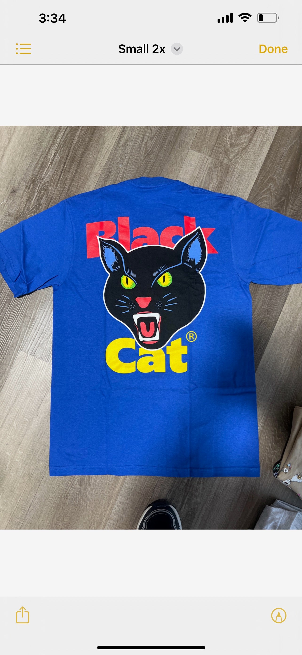 Supreme tee black cat blue