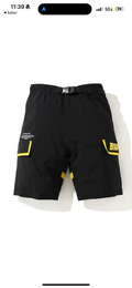 Bape Cargo Shorts (Black/Yellow)
