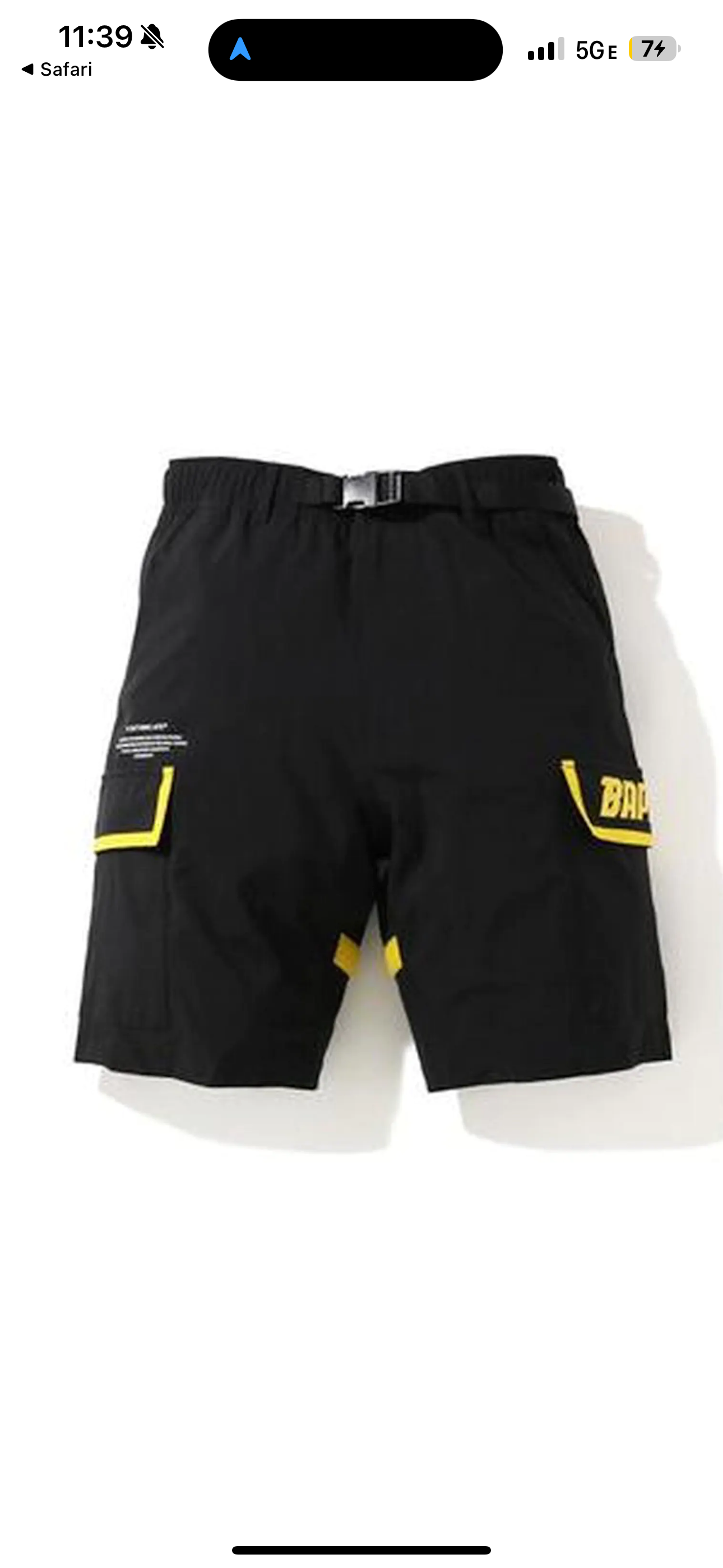 Bape Cargo Shorts (Black/Yellow)