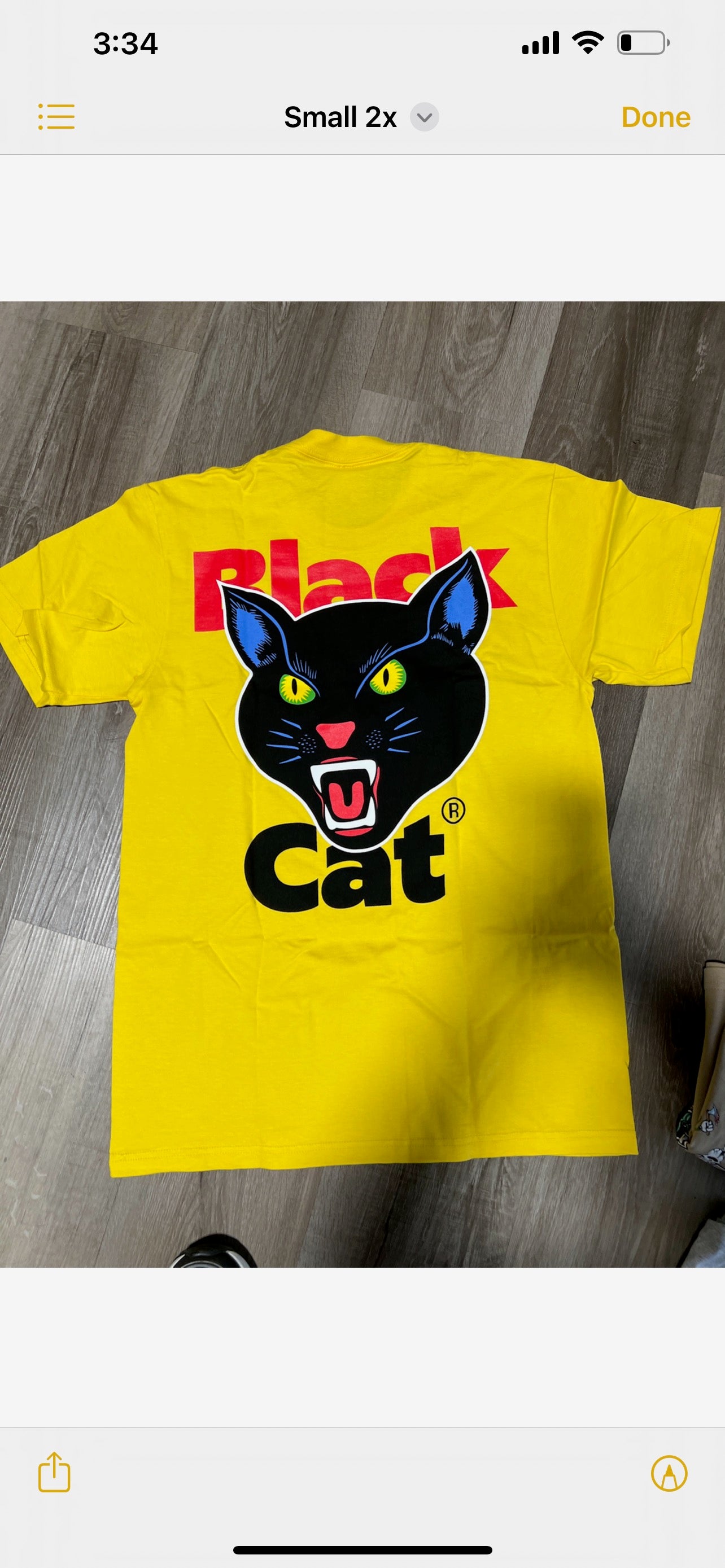 Supreme tee black cat yellow