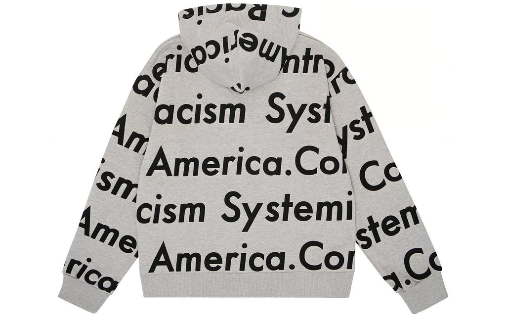 Denim Tears “Racism Controls America” Zip Up Hoodie (Grey)