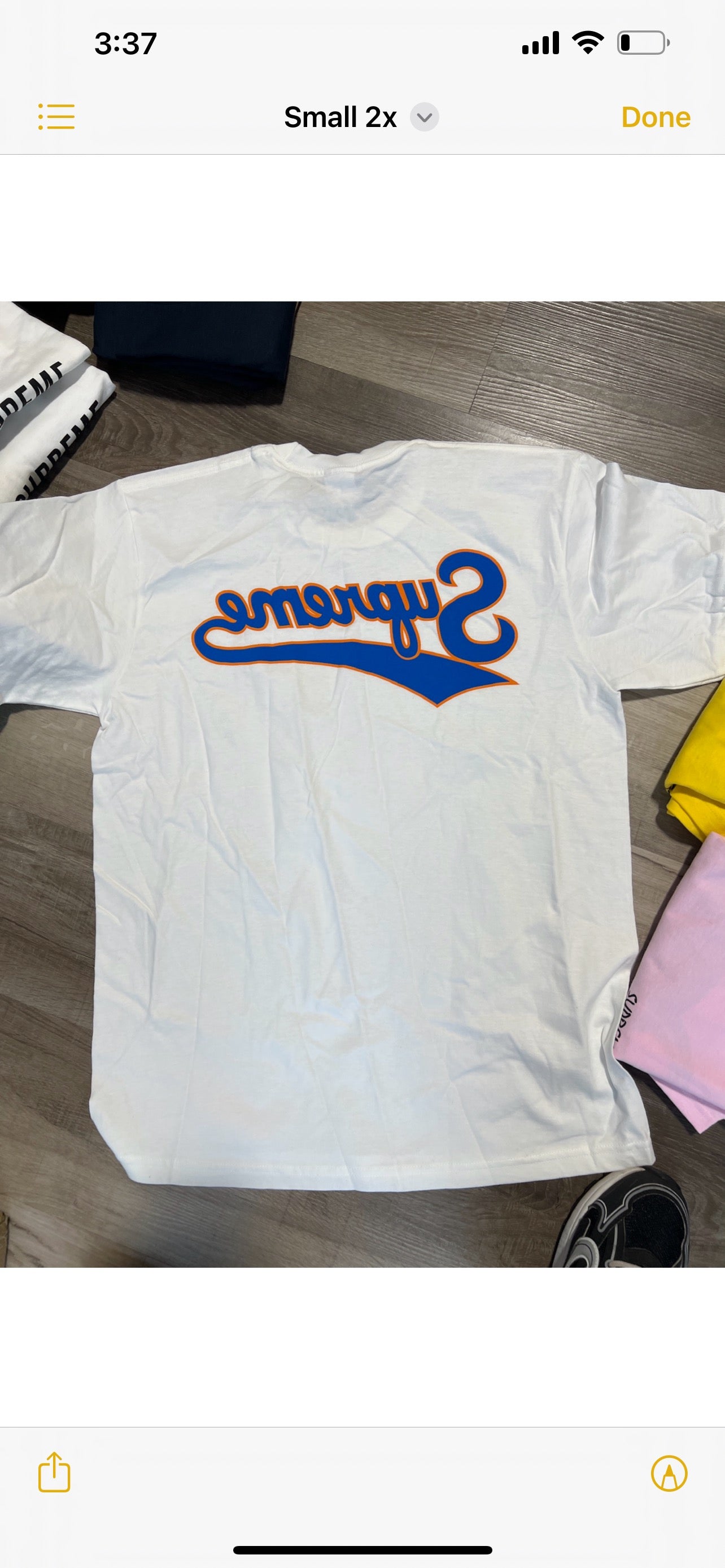 Supreme tee back logo white/ blue