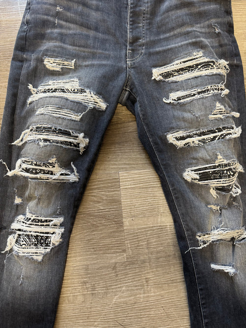 Amiri Thrasher Grey (black Bandana) Jean