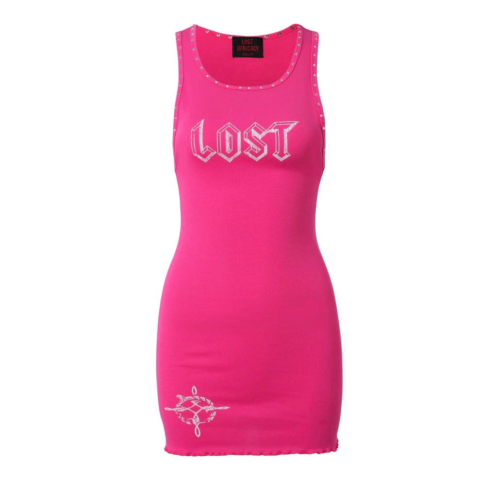 Lost intricacy “icon Logo” Dress Pink