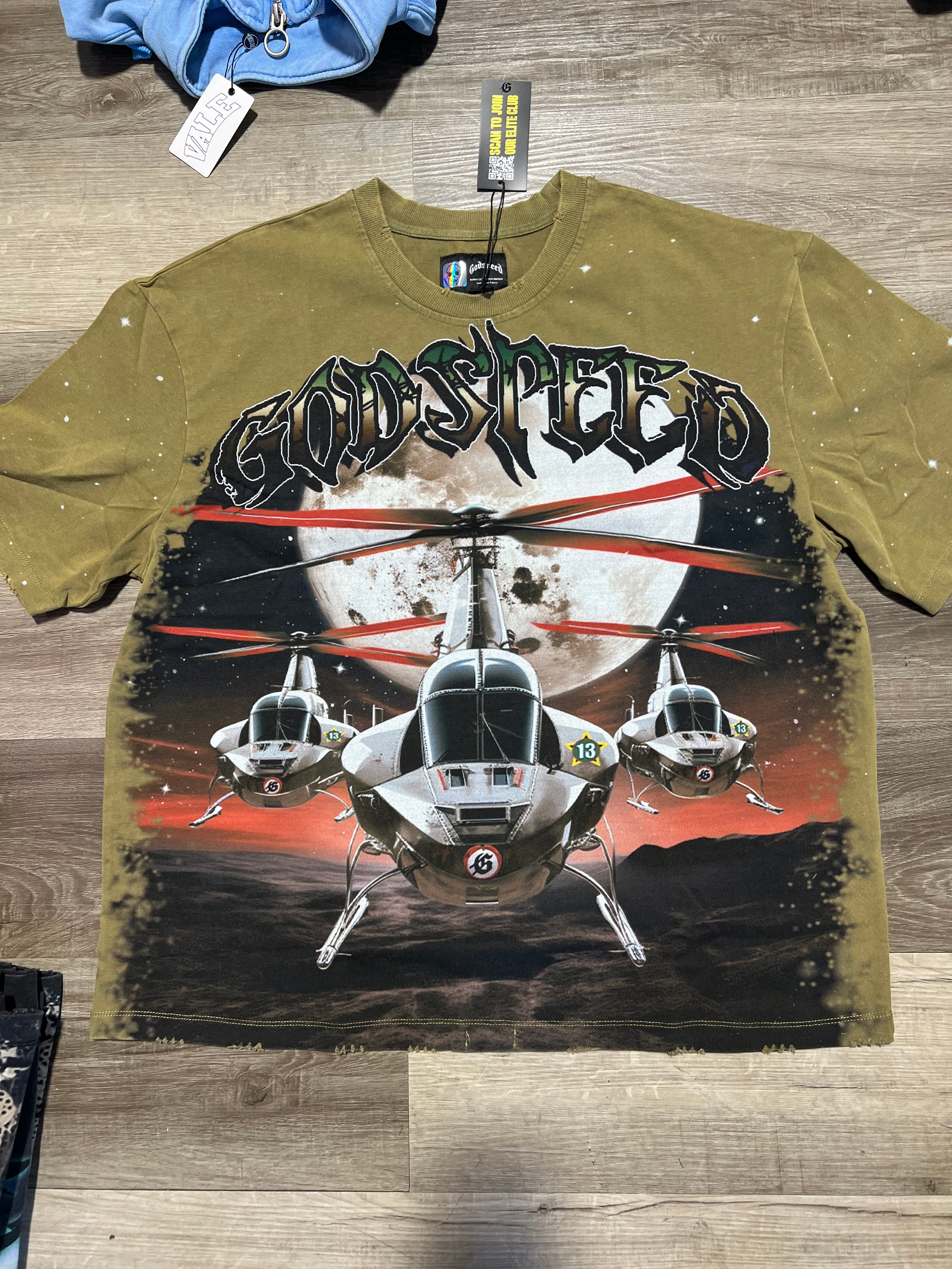 Godspeed tee helicopter Olive