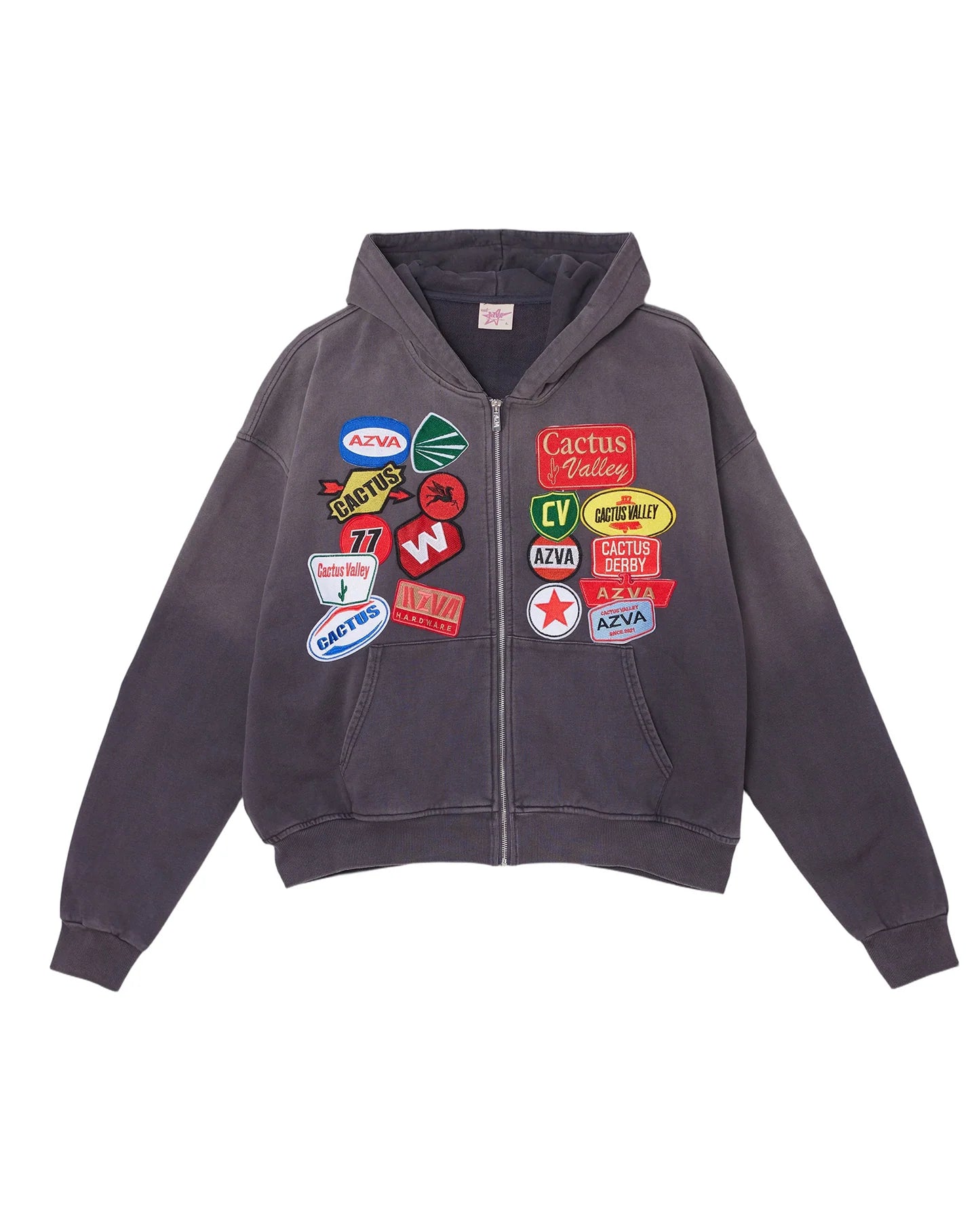 Azva rest stop zip up hoodie vintage black