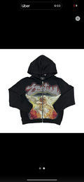 Mixed Emotions Zip Up Hoodie “Angel” (Black/Red)
