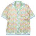 Casablanca “Ping Pong” Silk Tee (Green/White)