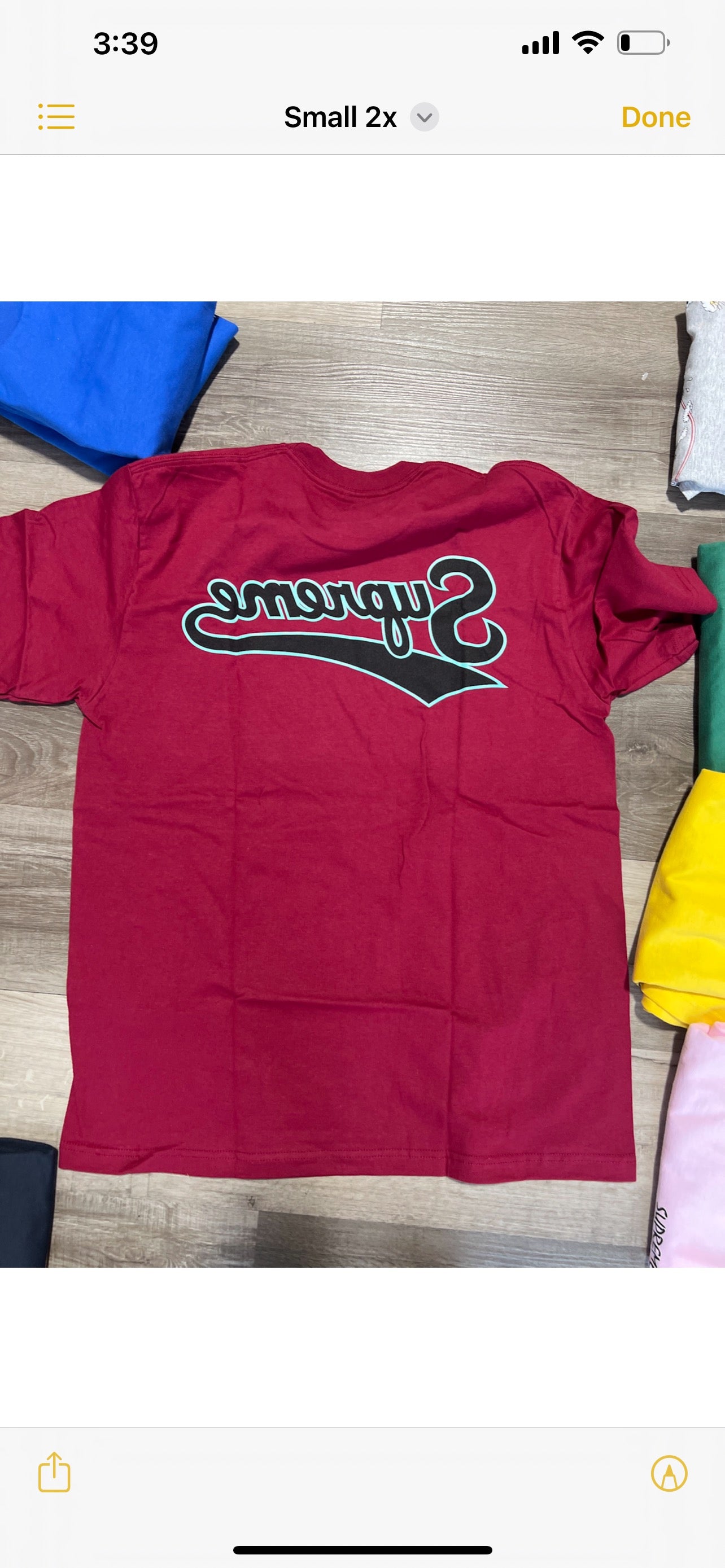Supreme tee back logo red/ black