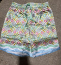 Casablanca Ping Pong Silk Shorts (Green/White)