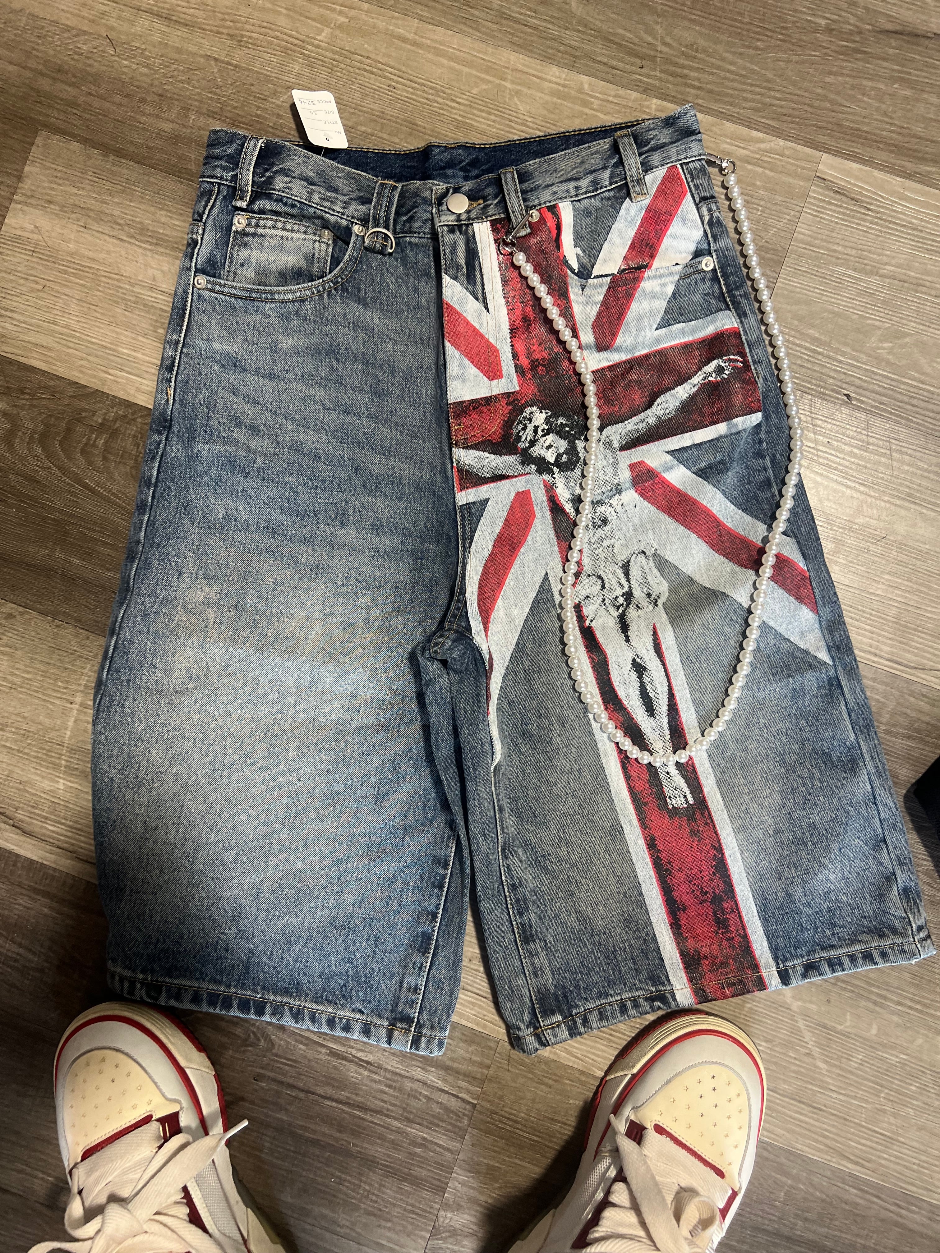 Bravest shorts Jesus Christ blue