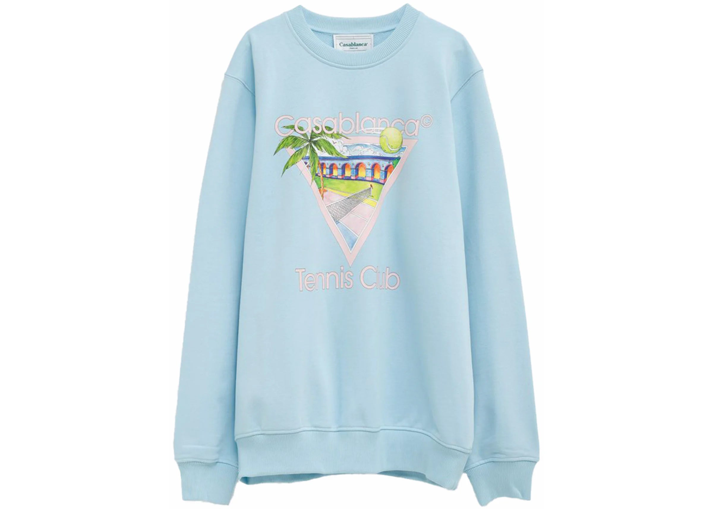 Casablanca “Tennis Club” Crewneck (Light Blue/pink)