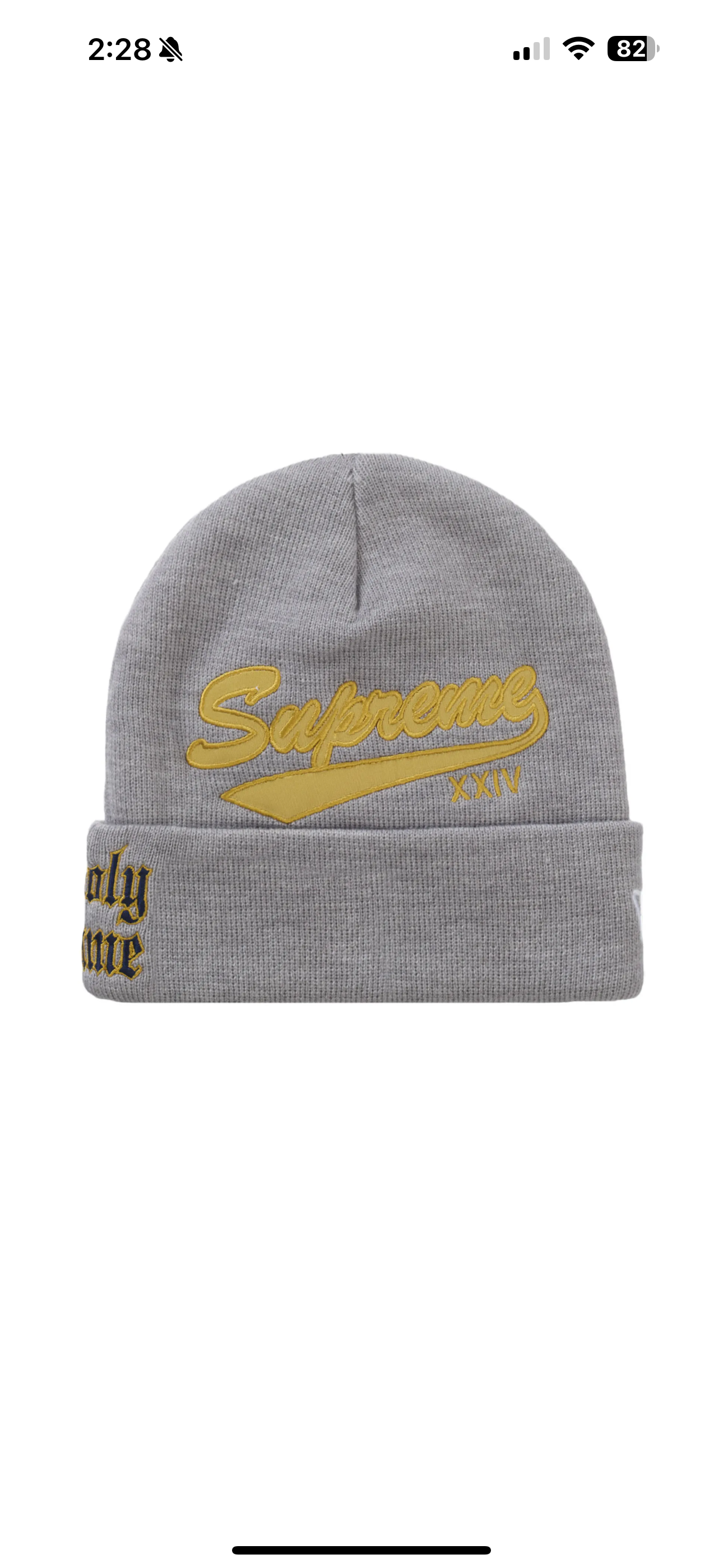 Supreme X New Era “Salvation” Beanie (Grey)
