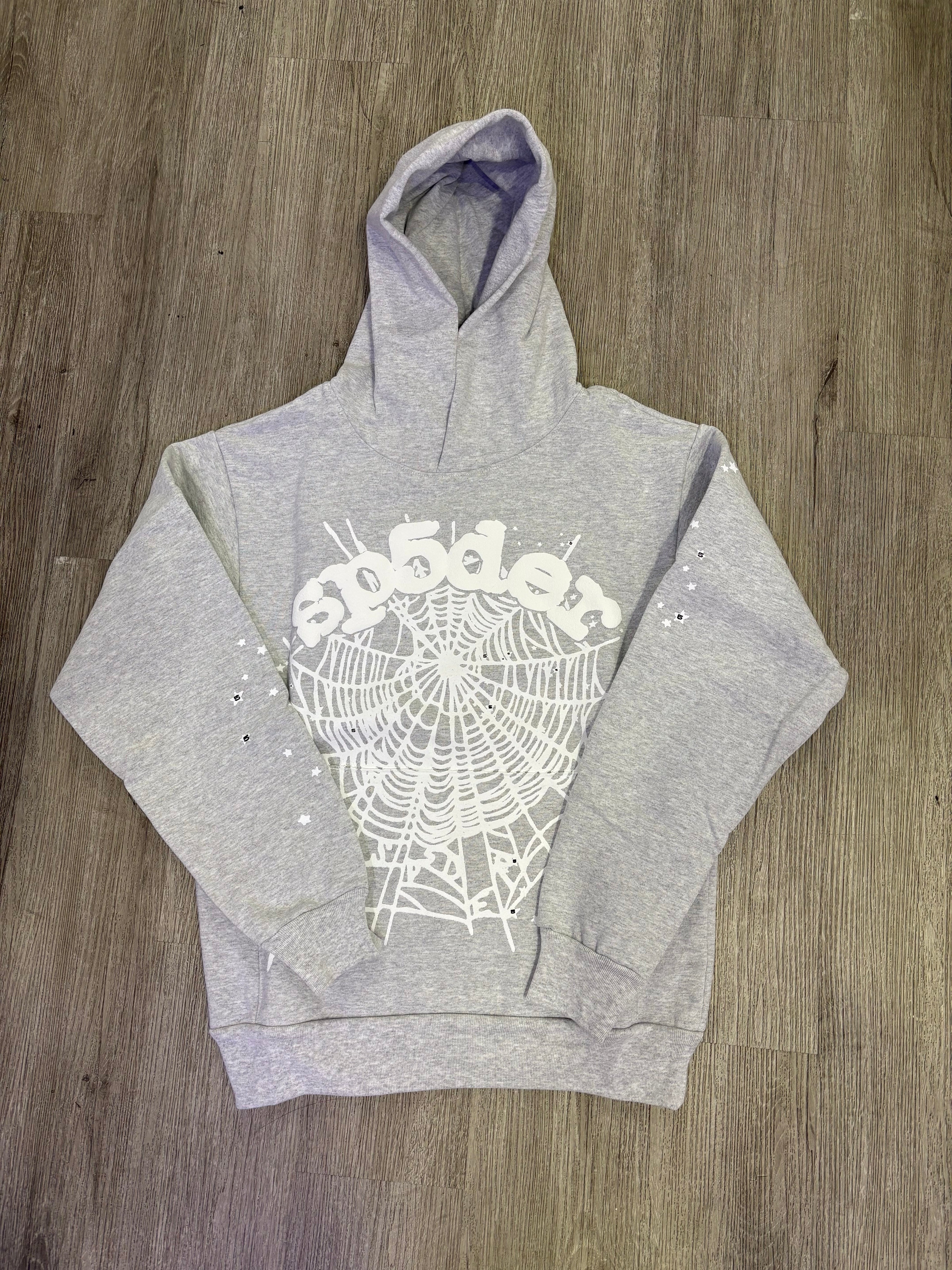 Spider hoodie grey/ white logo