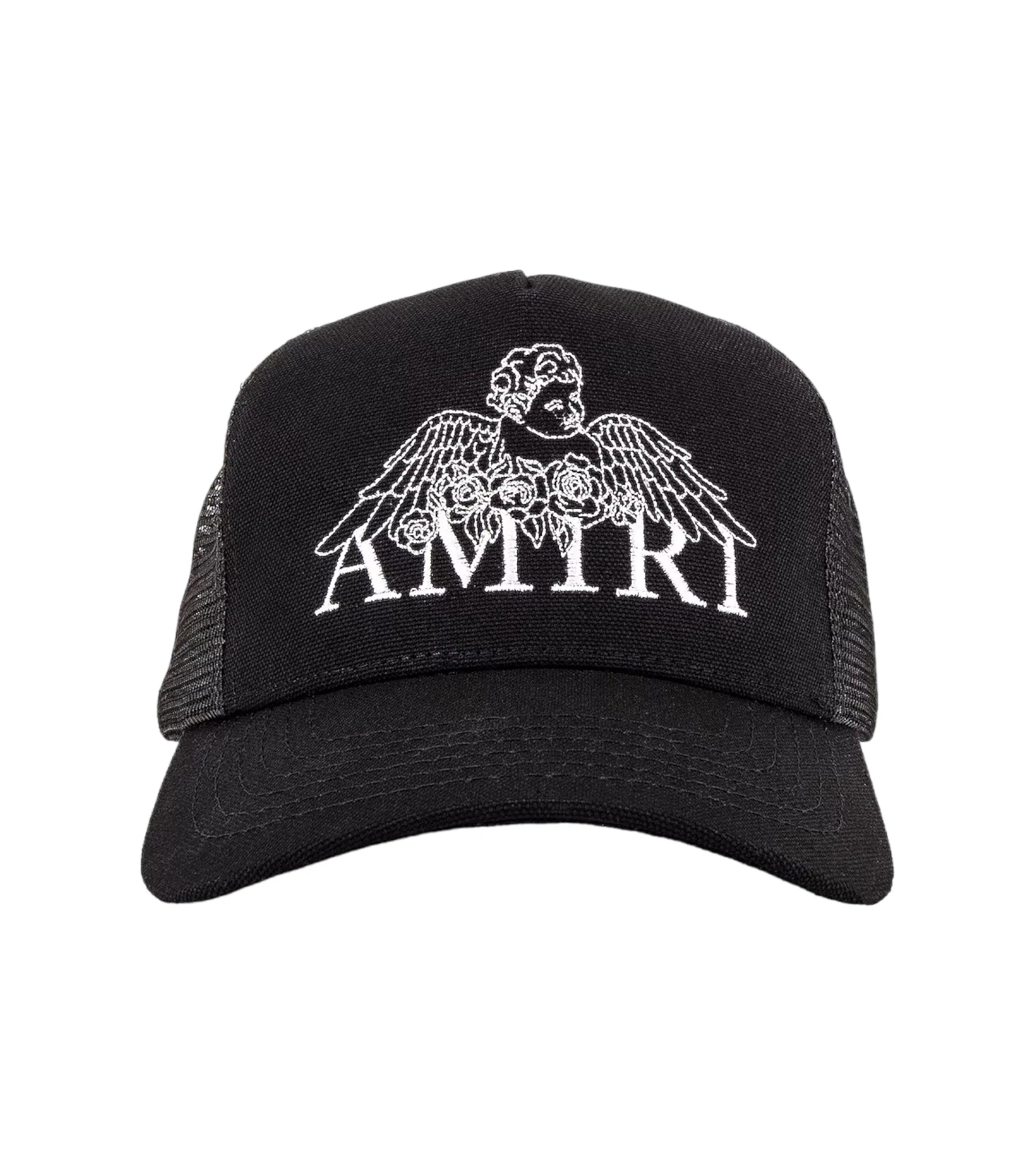 Amiri “Cherub Angel” Trucker Hat (Black/White)