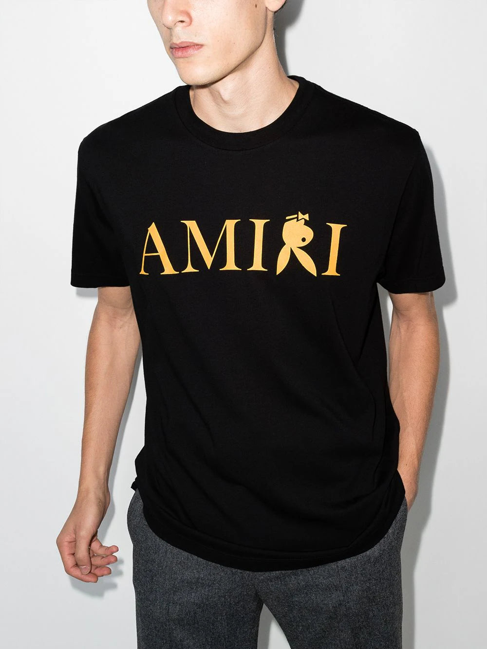 Amiri Reverse Bunny Tee (Black/Gold)