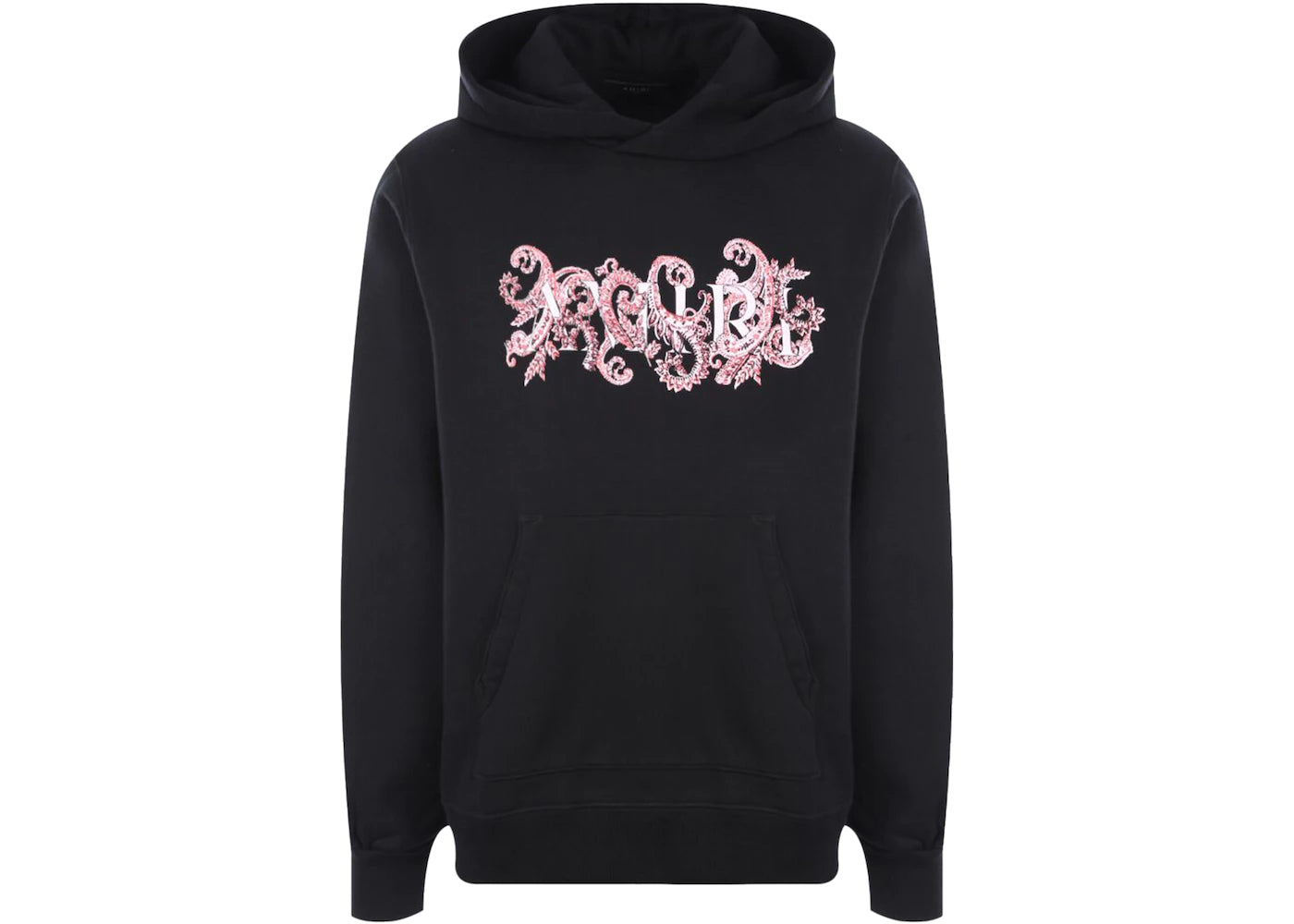Amiri Paisley Logo Hoodie (Black/Red/Pink)