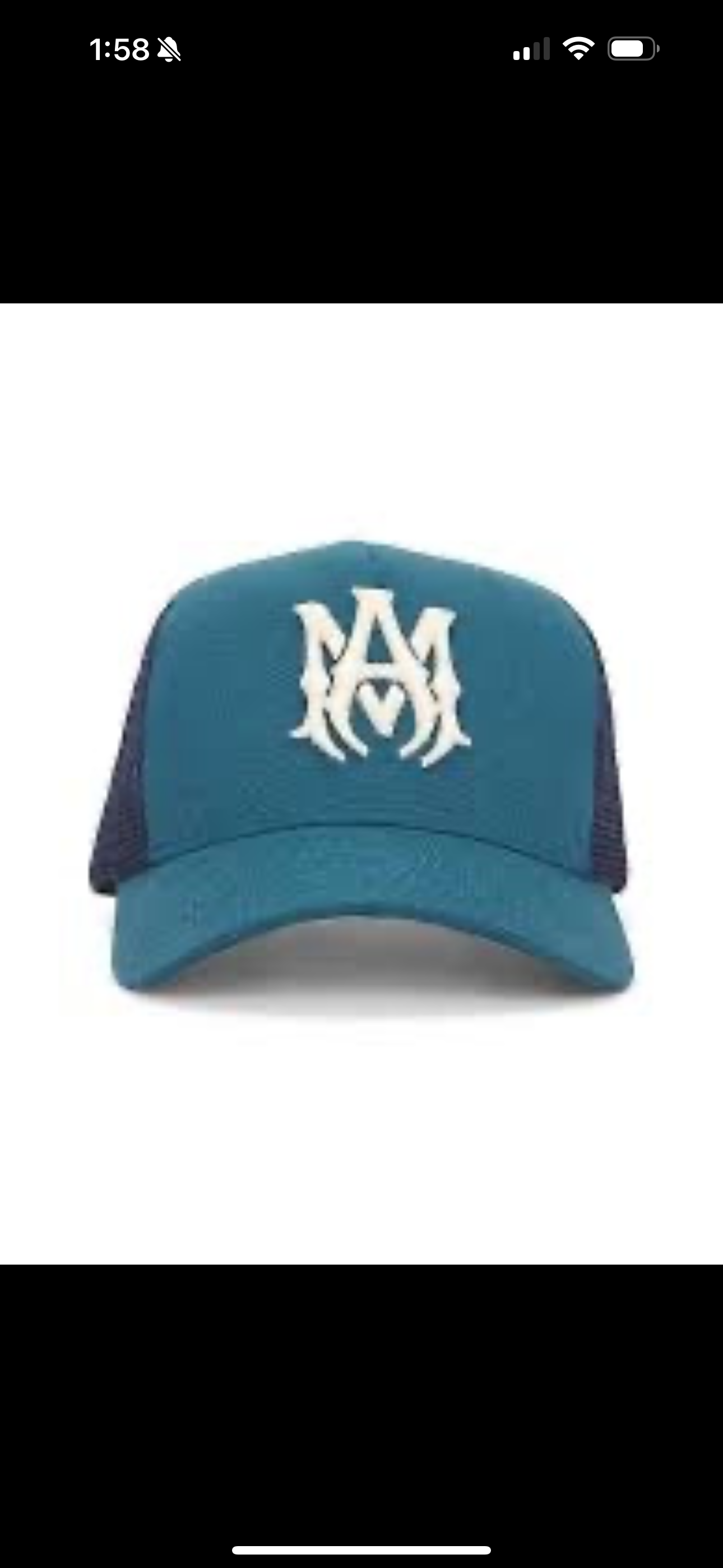 Amiri Trucker Hat (Teal/White)