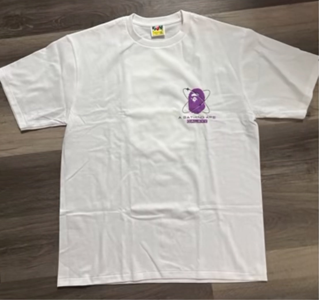 Bape tee Orbit logo white/ purple