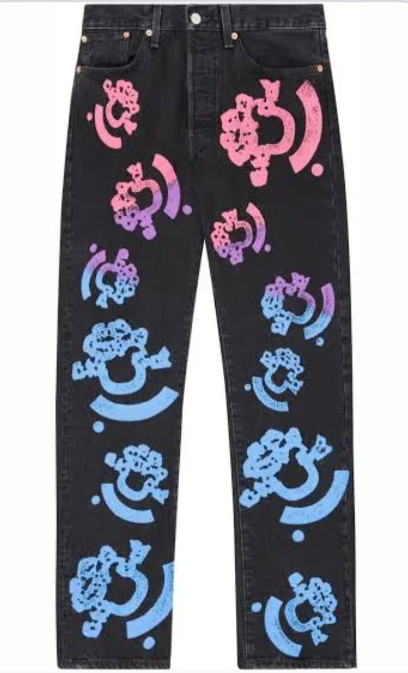 Denim Tears X Bstroy Jeans (Black/Pink/Purple)