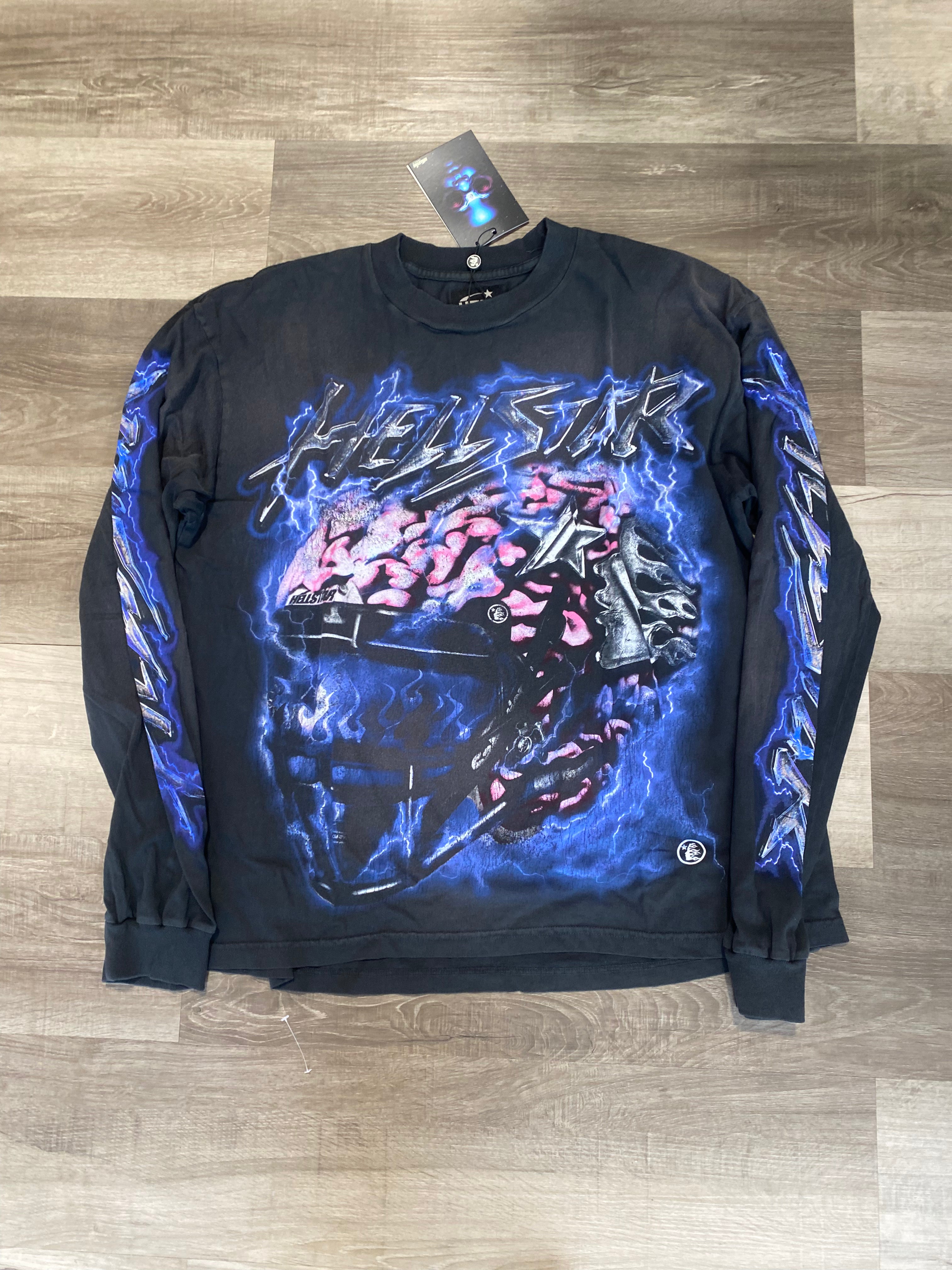 Hellstar “Powered By The Star” Longsleeve (Black/Blue)