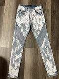 Purple Jeans light blue/ white paint