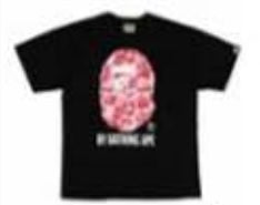 Bape big head ape tee black/ pink Camo