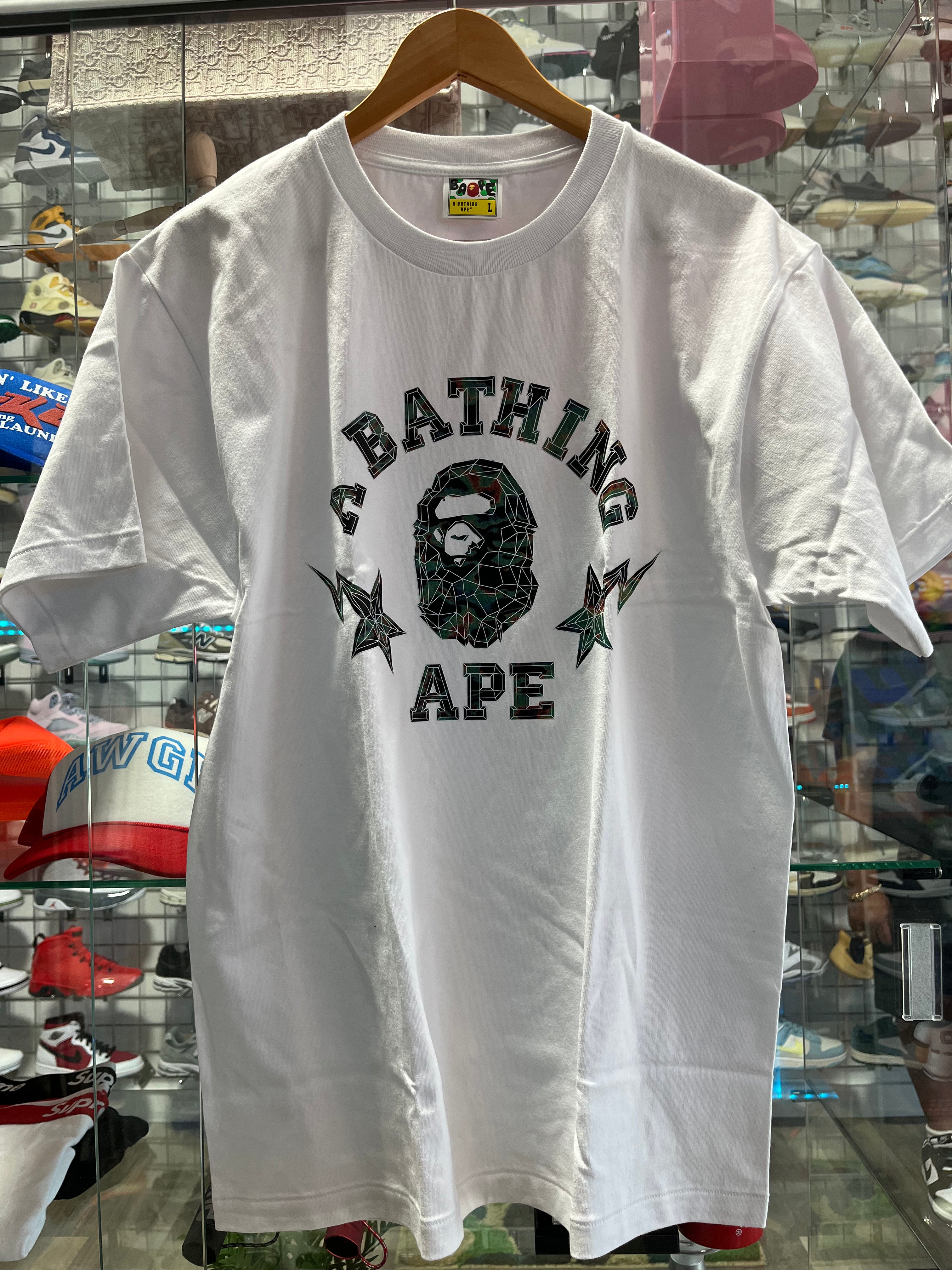 Bape tee 3 dimensional logo white