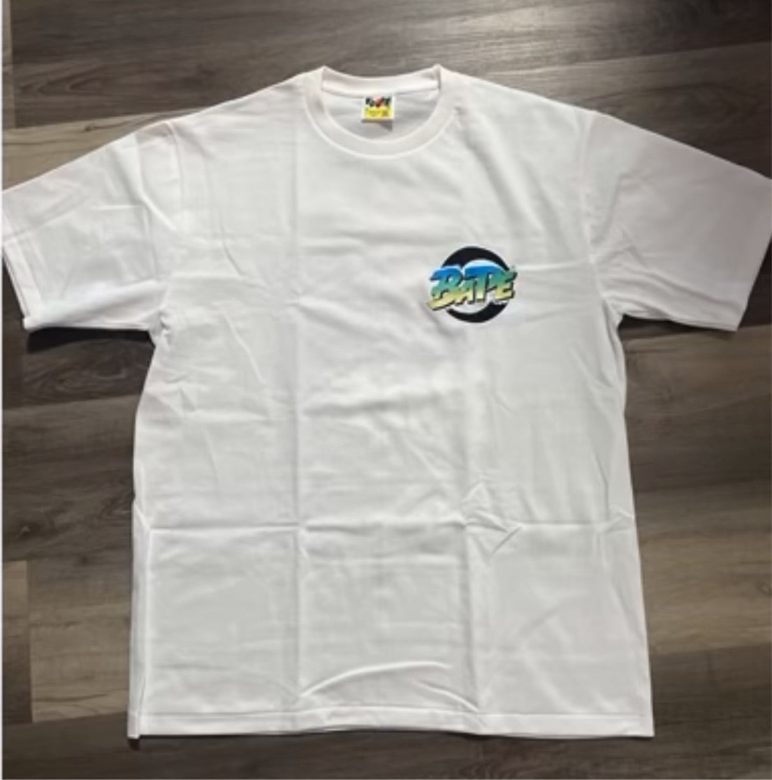 Bape tee circle logo white