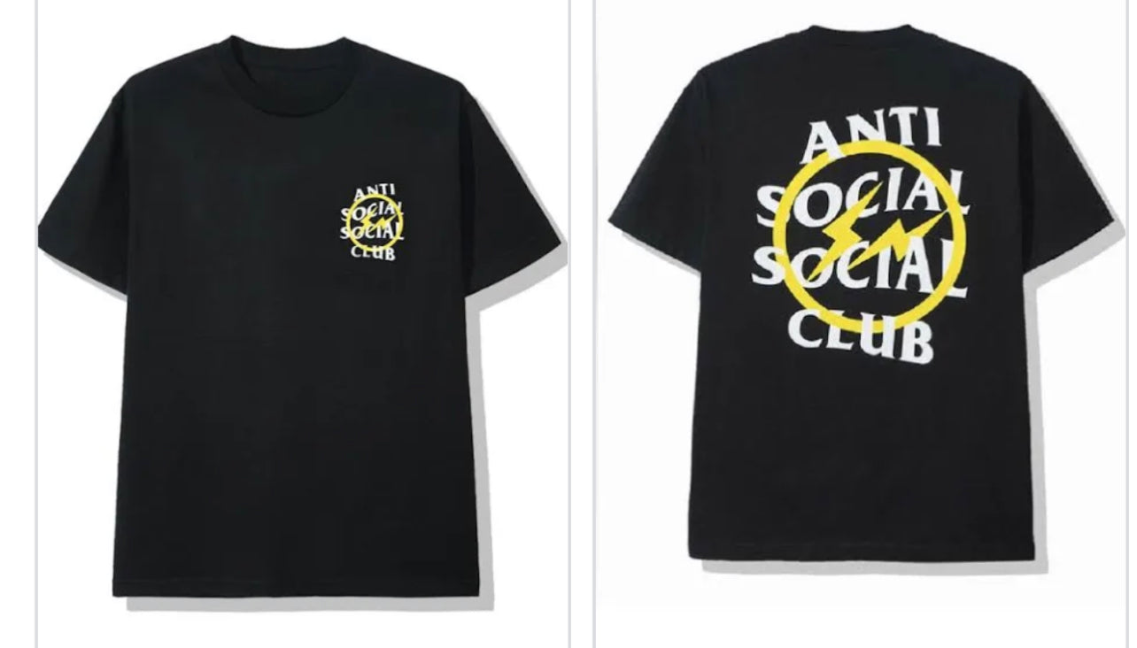 Anti Social Club tee black / yellow fragment