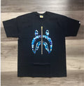 Bape tee shark mouth black/ blue Camo