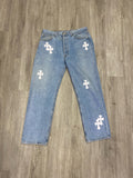 Chrome Hearts Jeans white crosses