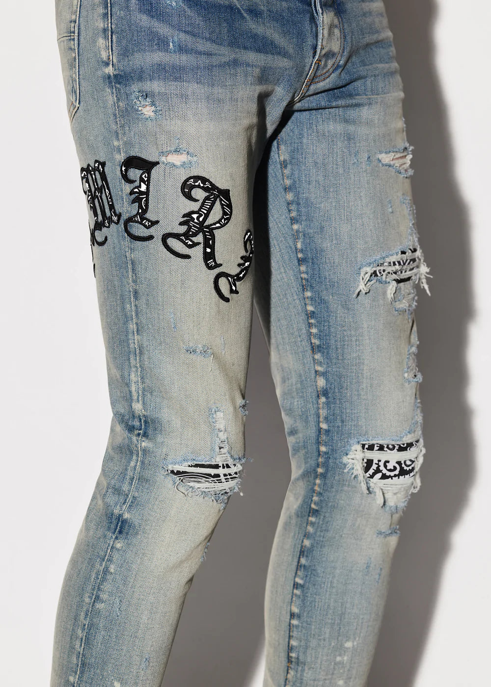 Amiri Old English Jean Black Bandana