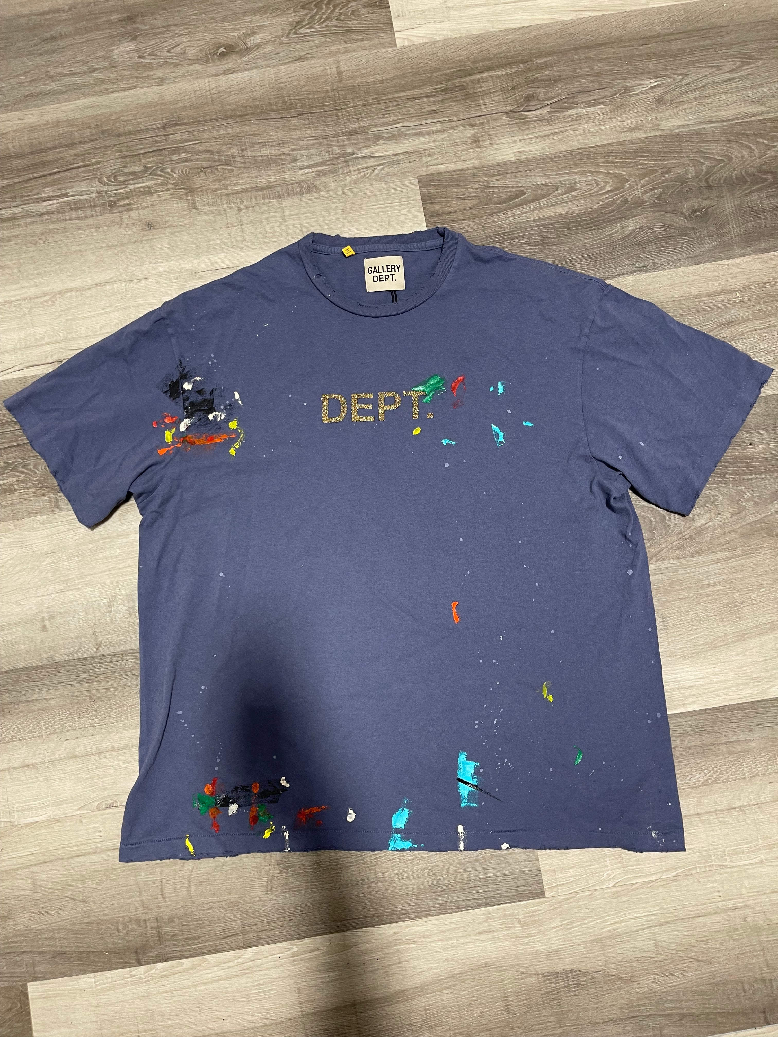Gallery Dept Logo Paint Splatter Tee (Navy)