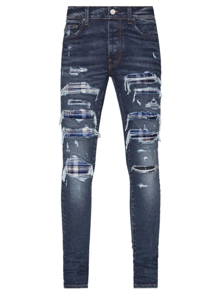 Amiri Thrasher Plaid Blue Jean