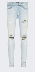 Amiri MX1 Light blue jean Camo patch