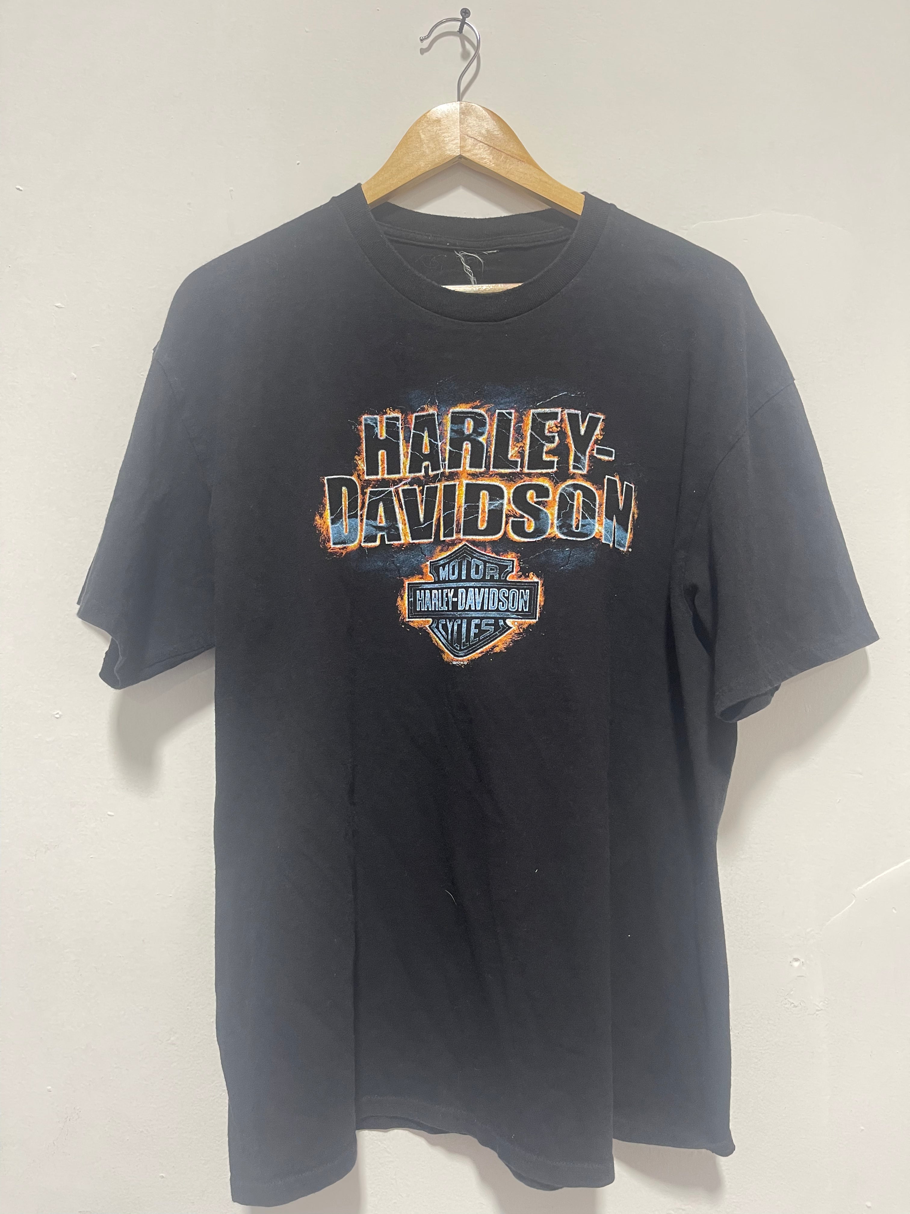 Harley Davidson tee black/ orange/ blue