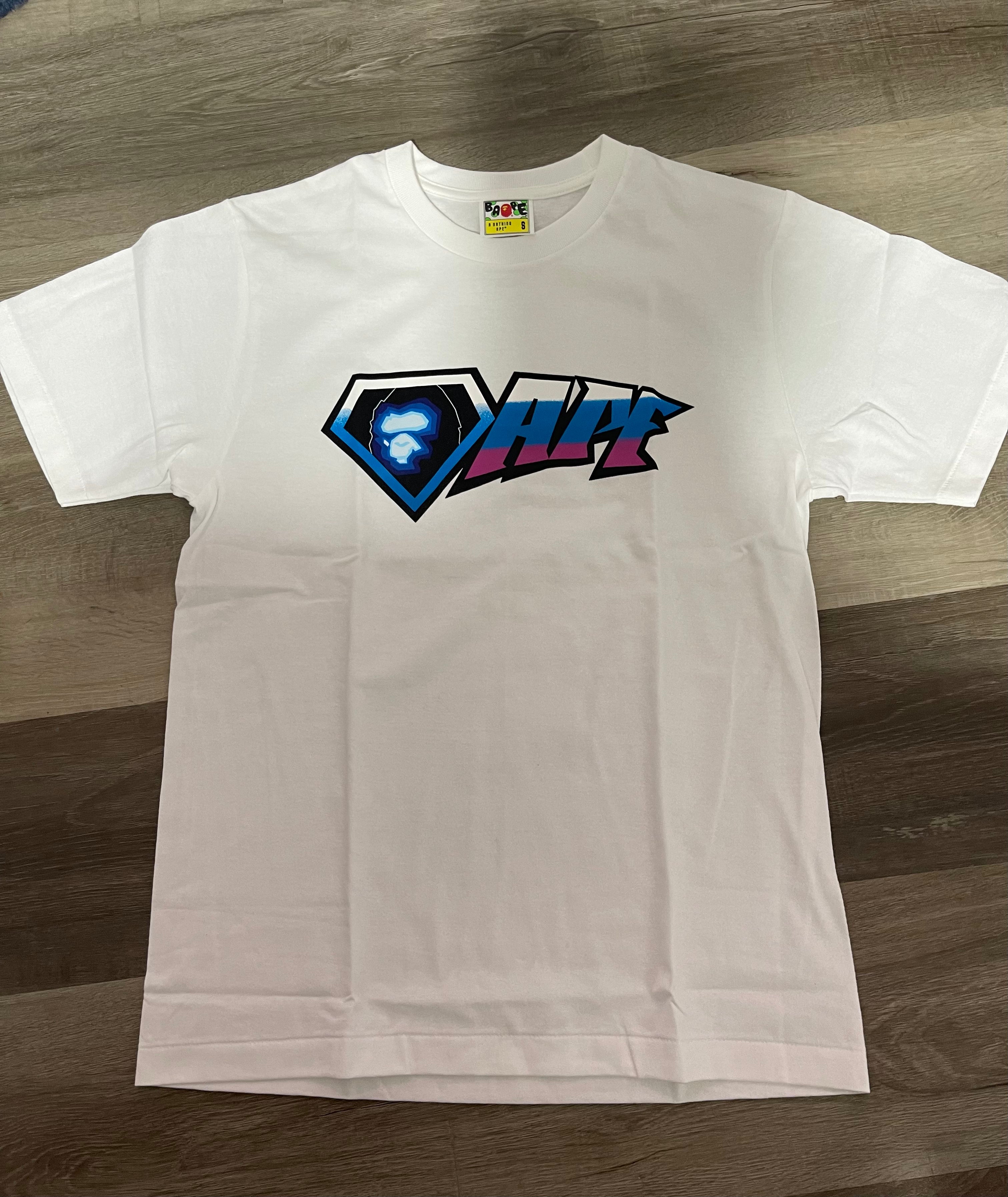 Bape “Archive Graphic” Tee (White/Blue/Pink)