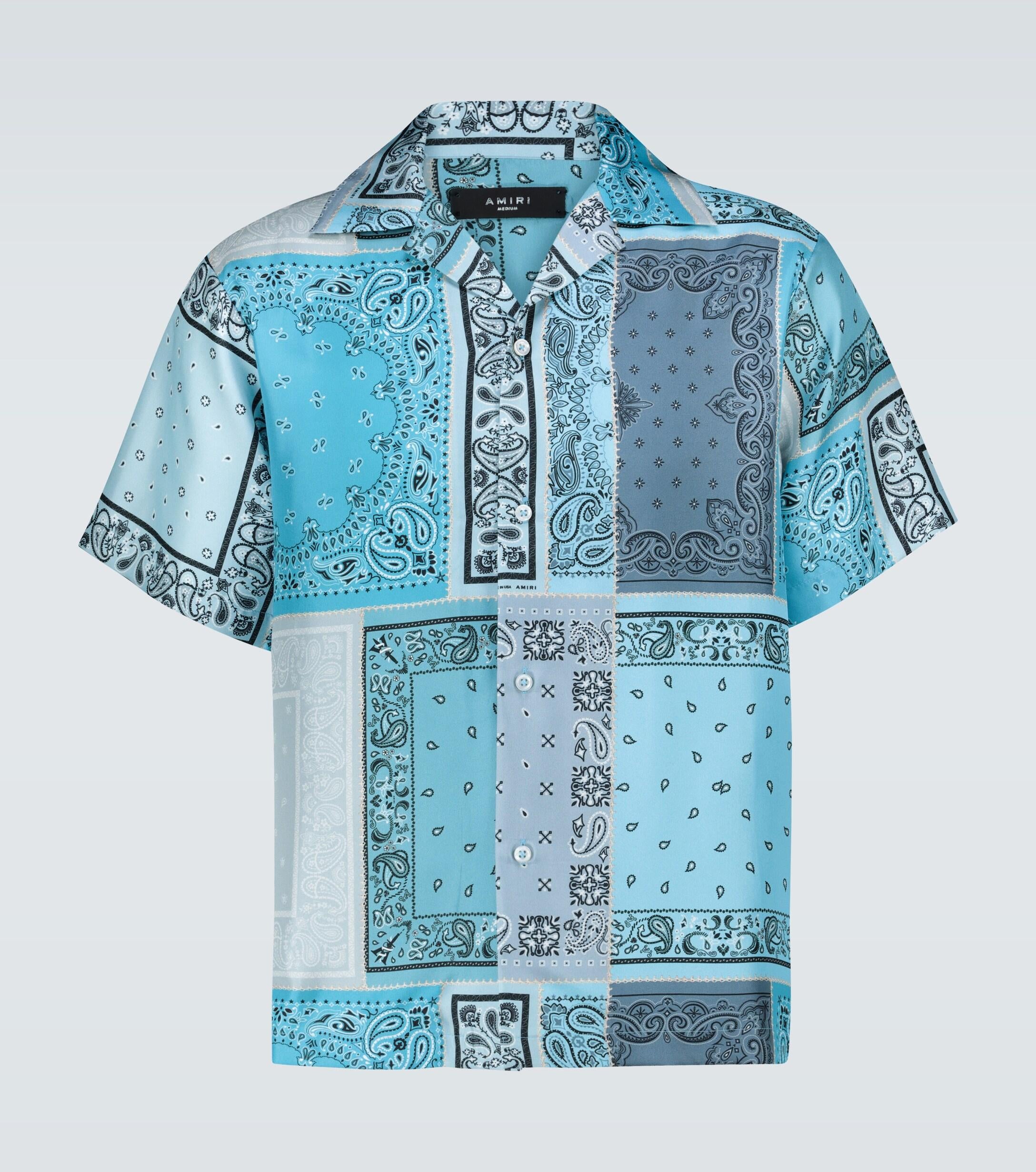 Amiri Silk Bandana Button Up Tee