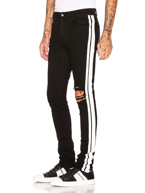 Amiri Track Jeans Black/White