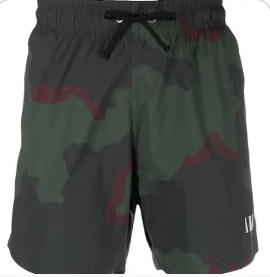 Amiri swimtrunks camo burgundy/ olive